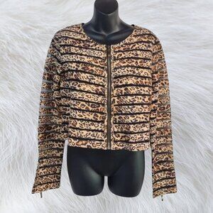 🐆 Ark & Co Animal Print Cropped Jacket – Size L (M/L Fit) 🐆